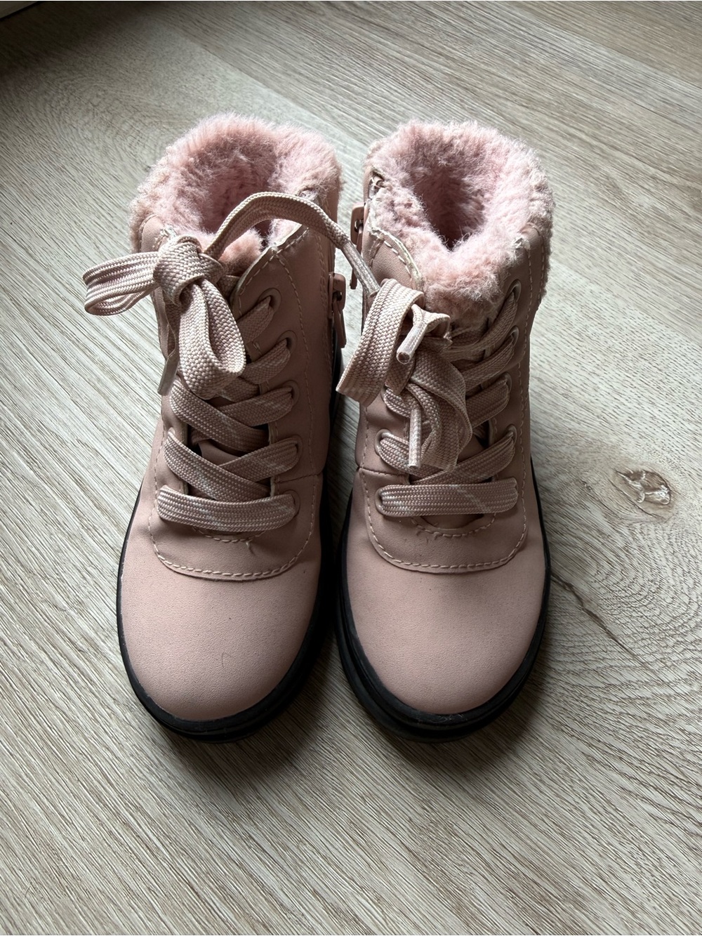 H&M Pink Faux-Fur Lined Kids waterproof Snow Boots